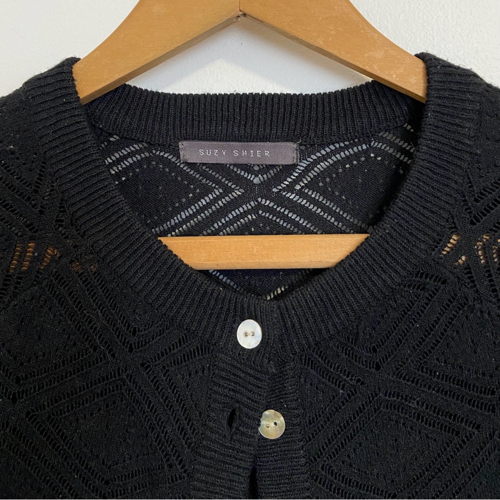 Cropped Black Lace Cardigan Small GUC - Picture 5 of 8